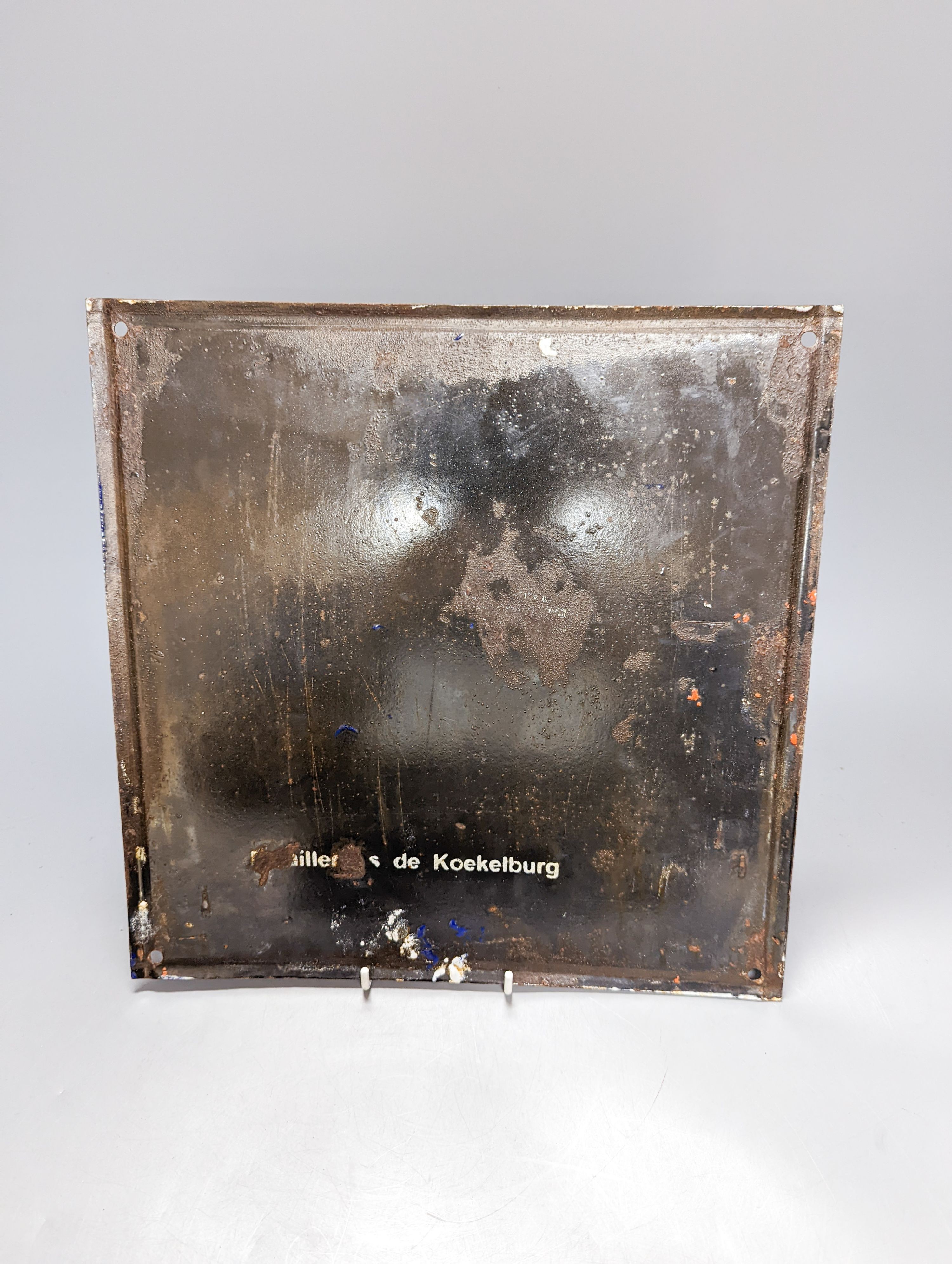 A French Le coup de la Semelle Michelin enamel advertsing sign 30.5cm